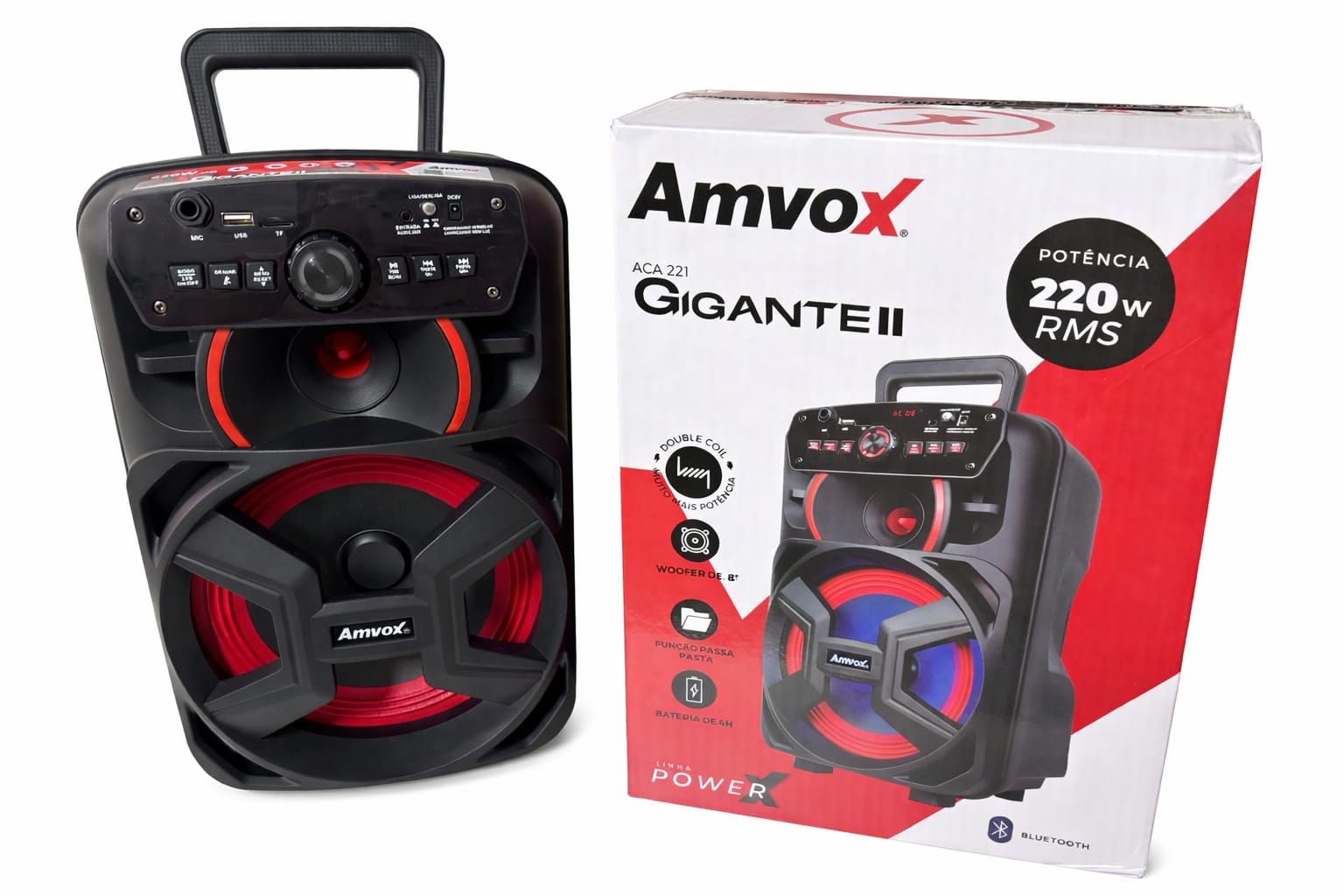 WhatsApp Image 2026-04-13 at 14.41.30 (1) CAIXA DE SOM AMPLIFICADA AMVOX ACA221 GIGANTE USB,SD,BLUETOOTH 220W BIV - Imagem 1