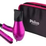 SECADOR + CHAPA PHILCO TRAVEL SHINE ROSA BIVOLT