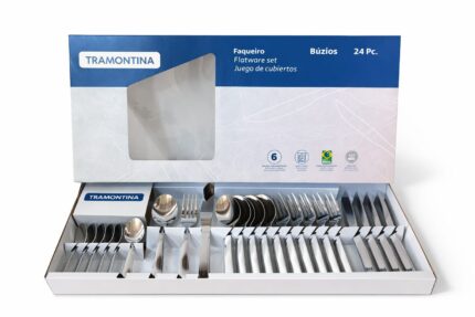 FAQUEIRO TRAMONTINA BUZIOS INOX 24 PECAS