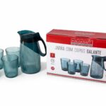 JARRA 4 COPOS VIDRO GALANTE AZ HAUSKRAFT