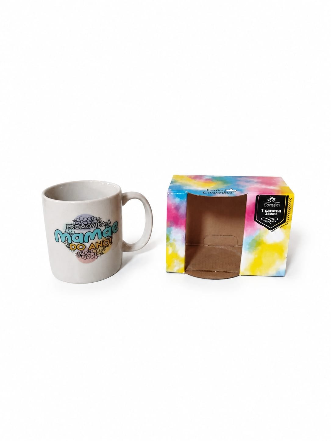 WhatsApp Image 2026-05-06 at 16.08.38 (1) CANECA CERAMICA DIA DAS MAES 280ML FRASE PROMOVIDA A MAMAE DO ANO - Imagem 1