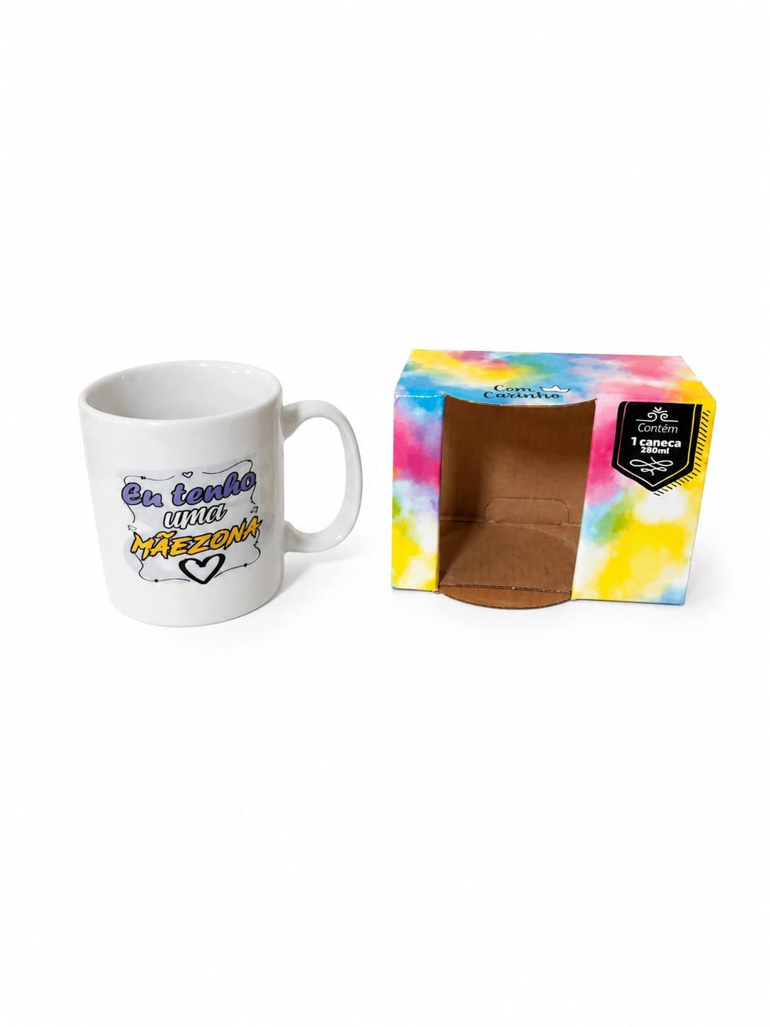 WhatsApp Image 2026-05-06 at 16.08.38 CANECA CERAMICA DIA DAS MAES 280ML FRASE EU TENHO UMA MAEZONA - Imagem 1