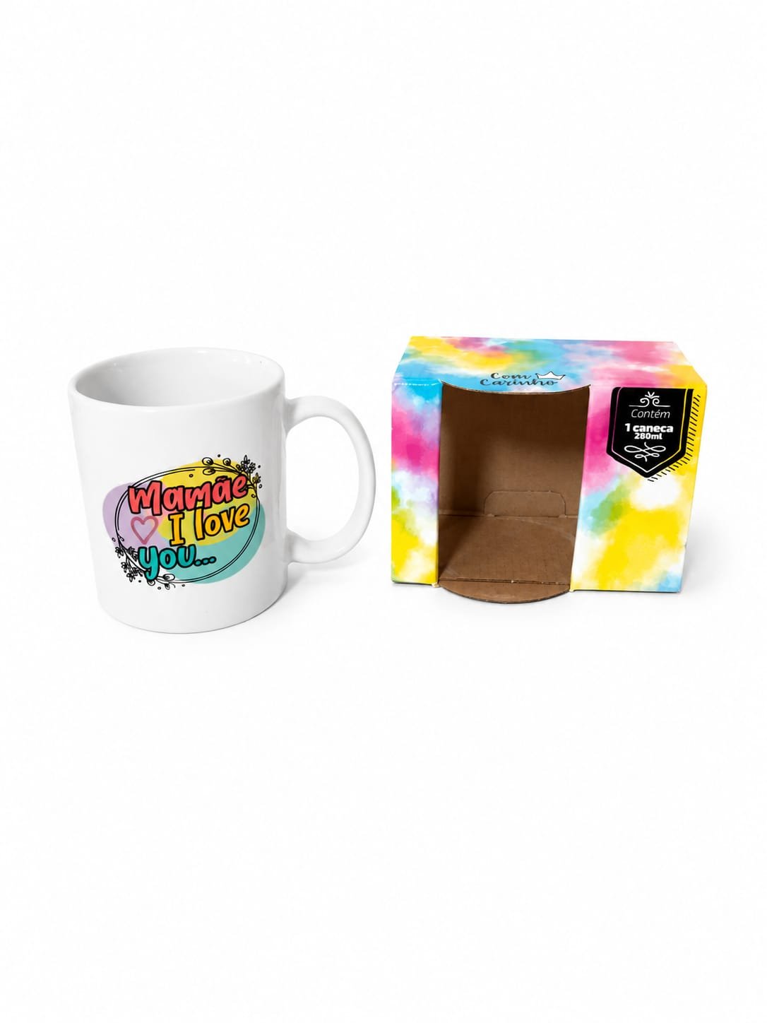 WhatsApp Image 2026-05-06 at 16.08.40 (1) CANECA CERAMICA DIA DAS MAES 280ML FRASE MAMAE I LOVE YOU - Imagem 1