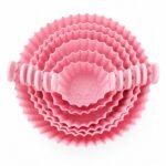 KIT 6 FORMAS SILICONE PARA AIR FRYER REUTILIZAVEL C/ALÇA ROSA