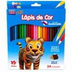 LAPIS 24 CORES INT. MADEIRA SEXTAVADO KZ3702 KAZ