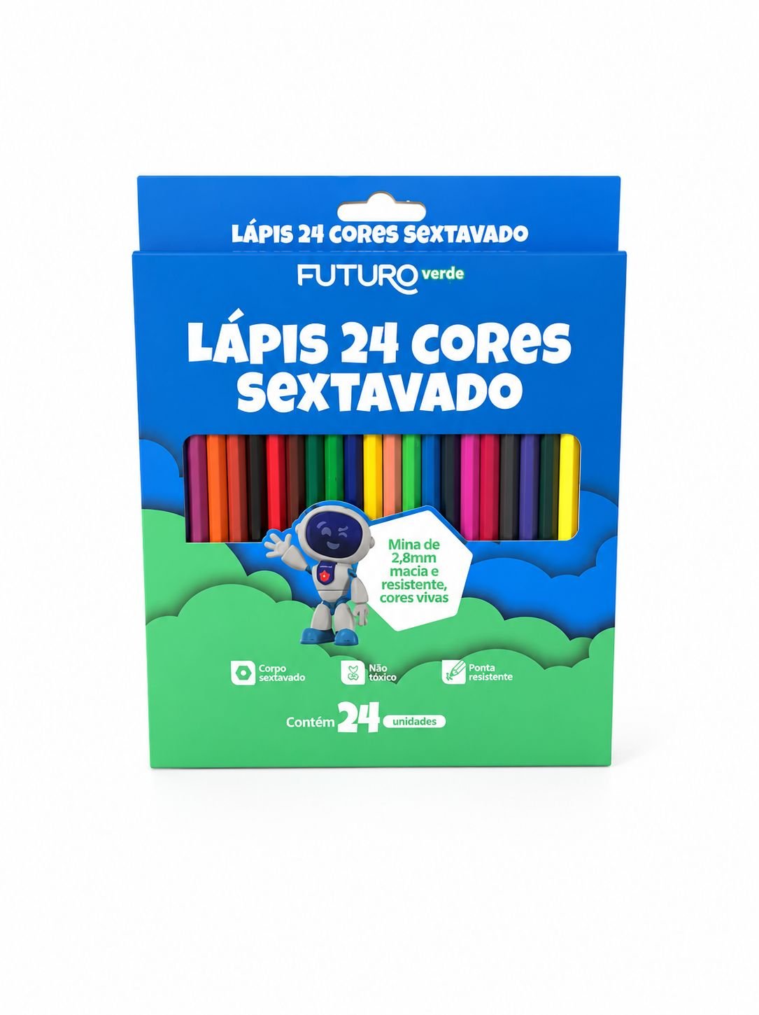 WhatsApp Image 2026-06-24 at 15.55.09 LAPIS DE COR 24CORES FUTURO SEXTAVADO REF FE092220 - Imagem 1